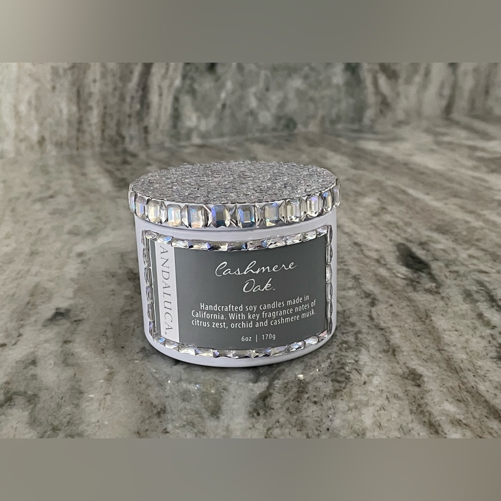 ♓️ Bling Luxury Scented Soy Candle, USA Made MOONSTONE WHITE 💎